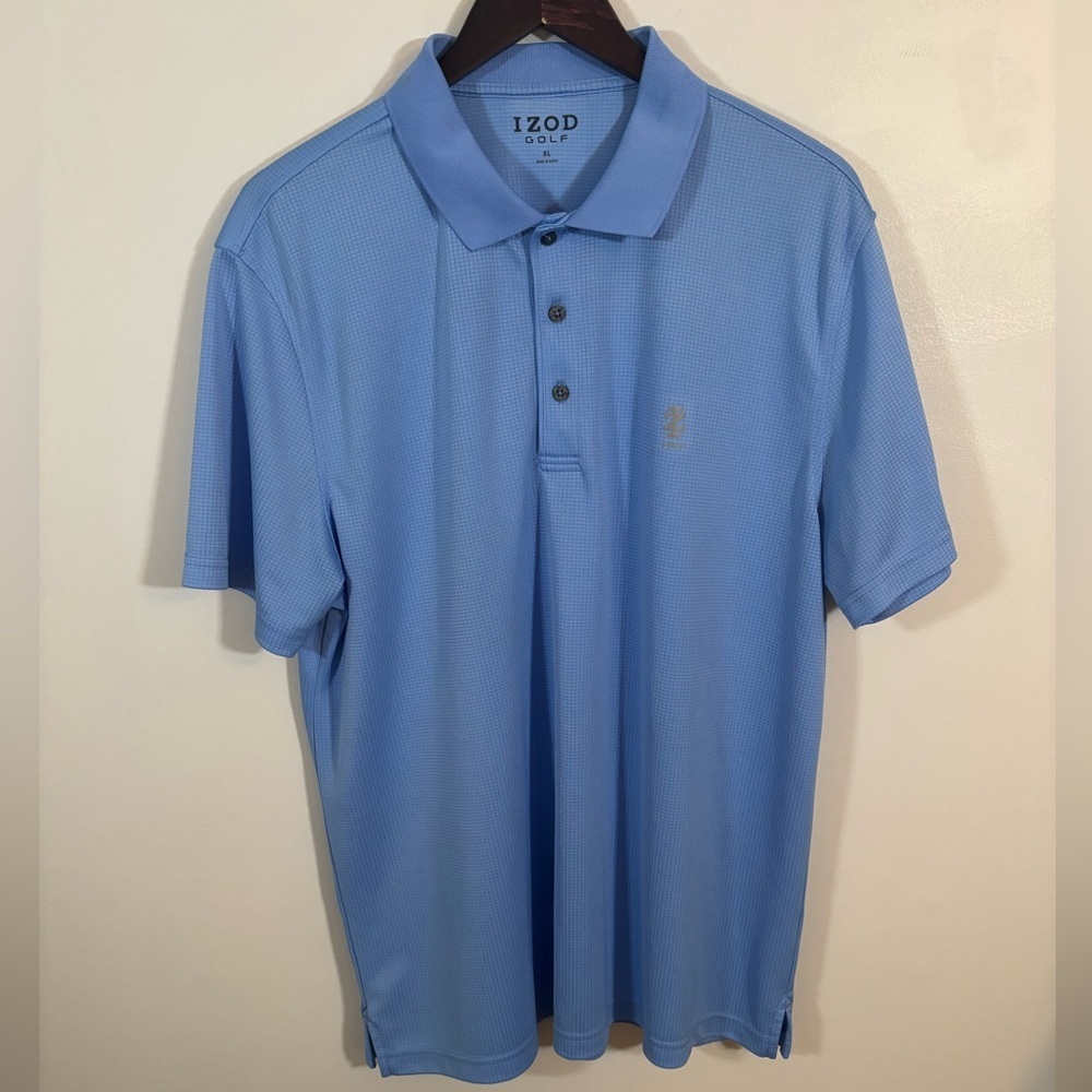 IZOD Golf Polo Shirt Men’s XL Blue Performance Short Sleeve Polyester